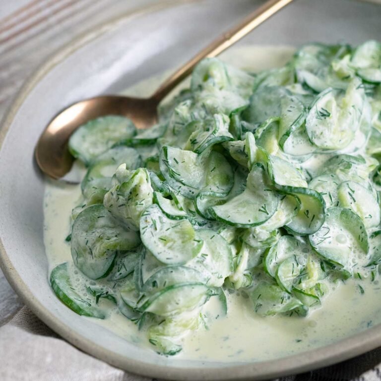 Sour cream cucumber salad Hungarian paprika